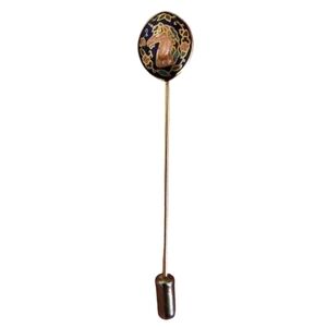 Vintage Gold Tone Cloisonné Unicorn Stick Pin